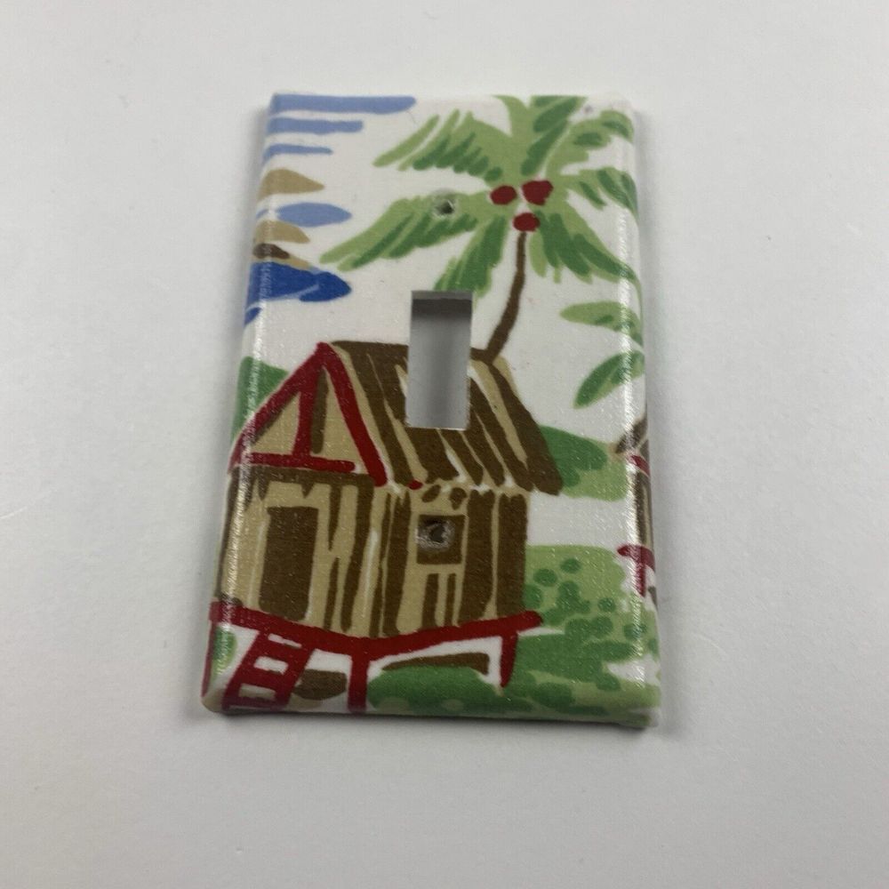 Light Switch Cover Made From Pottery Barn Kids Hawaiian Surfer Material Tropical